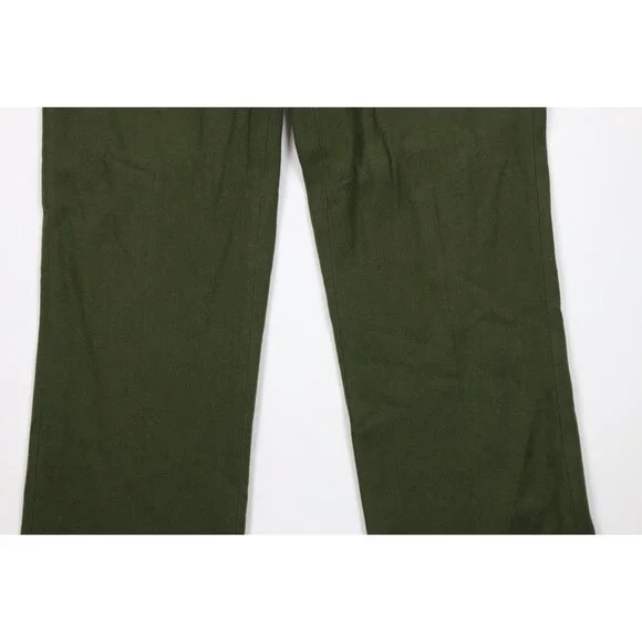 Vintage 60s Streetwear Mens 36x34 Wool Whipcord Wide Leg Buckle Back Pants USA